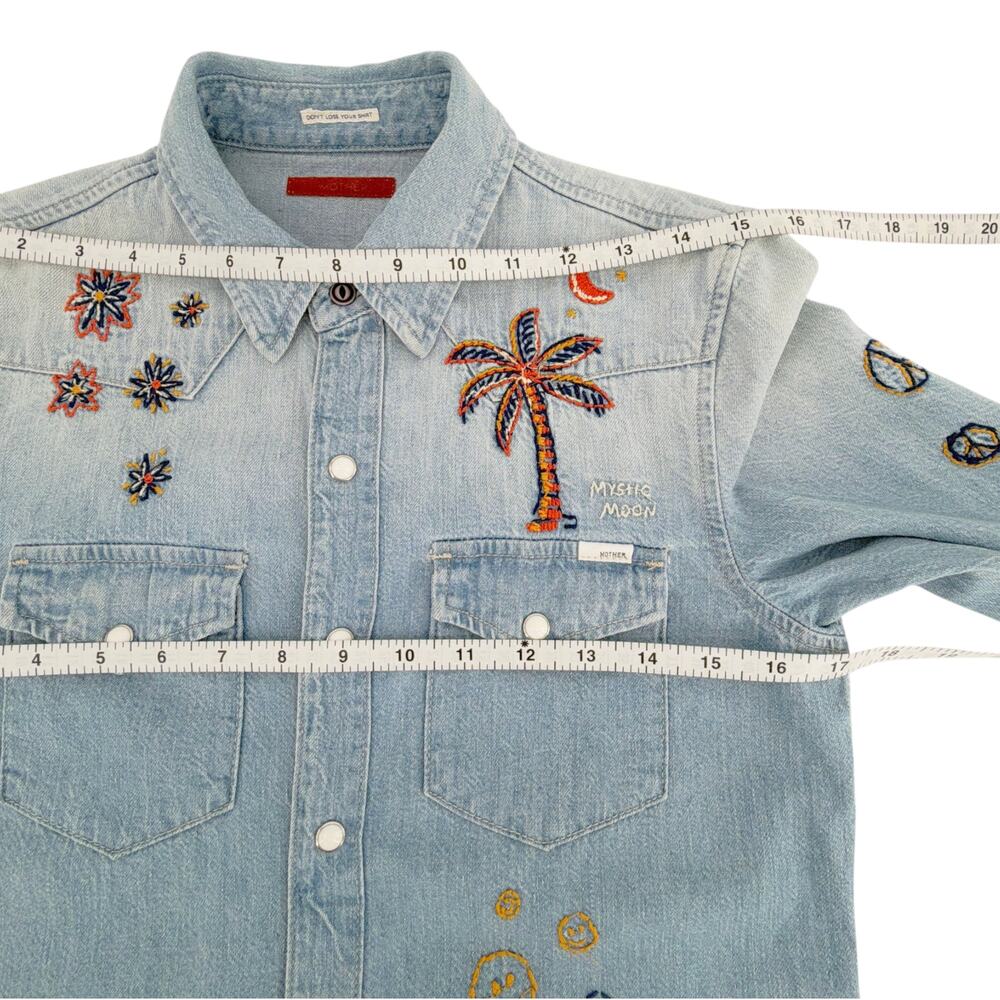 MOTHER All My Exes Denim Shirt in Let's Be Pacific XS - Picture 13 of 15
